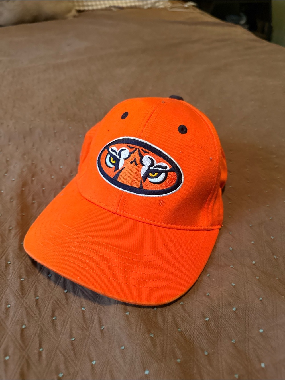 Men's Orange Baseball Cap with Embroidered Auburn Tiger